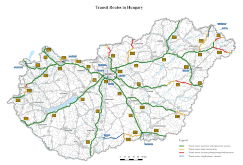 Percorsi autorizzati per il trasporto in Ungheria