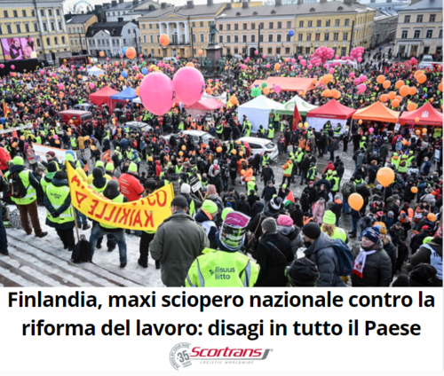 ﻿Finlandia maxi sciopero Nazionale